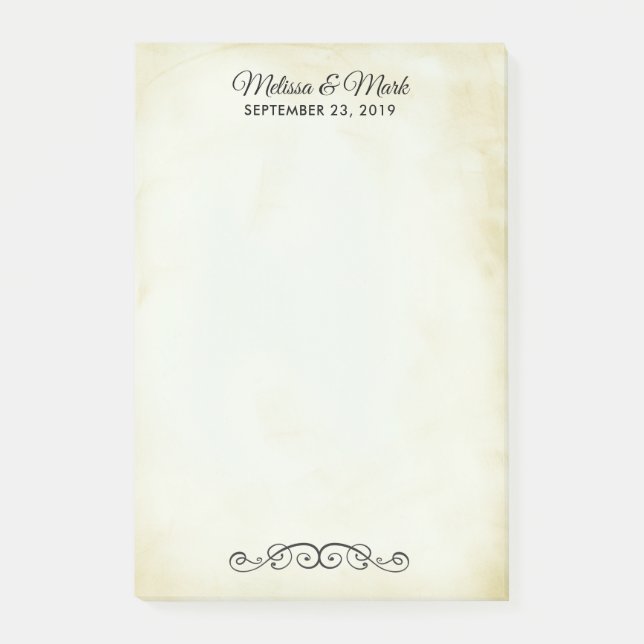 Vintage Old-Fashioned Western Style Post-it Notes (Front)