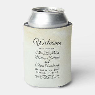Vintage Old-Fashioned Western Theme Wedding Can Cooler