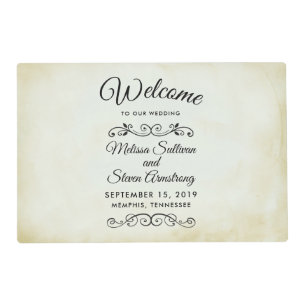 Vintage Old-Fashioned Western Theme Wedding Placemat