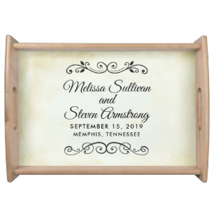 Vintage Old-Fashioned Western Theme Wedding Serving Tray