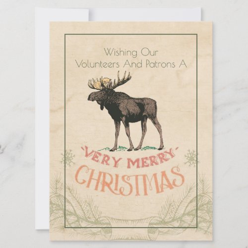 Vintage Old Fashioned Wildlife Organization Holiday Card