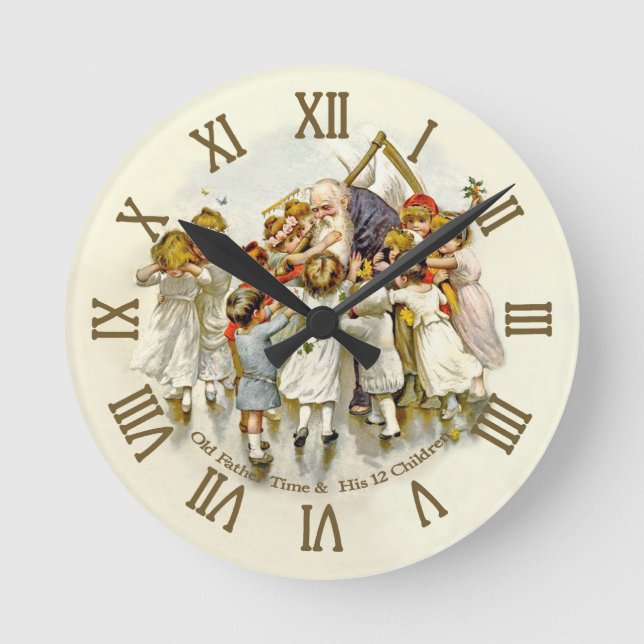Vintage Old Father Time Round Clock (Front)