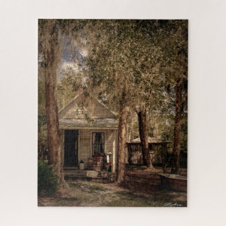 Vintage Old Florida Rustic Wooden Cottage Jigsaw Puzzle