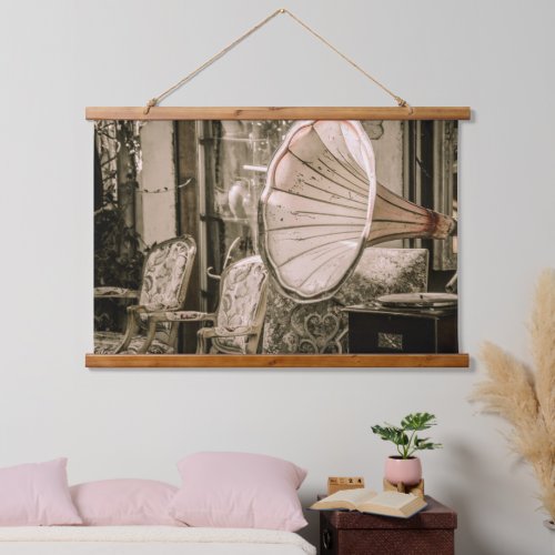 Vintage Old Furniture and Gramophone  Hanging Tapestry