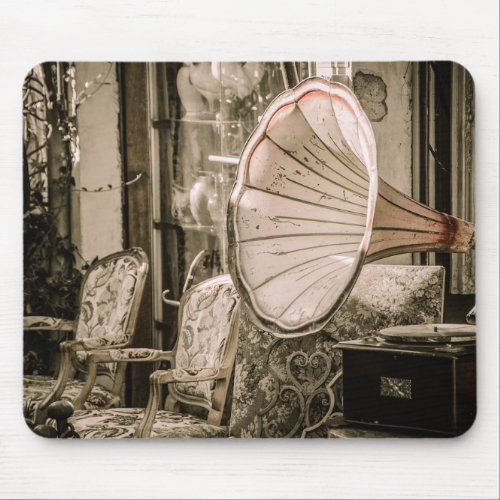 Vintage Old Furniture and Gramophone   Mouse Pad