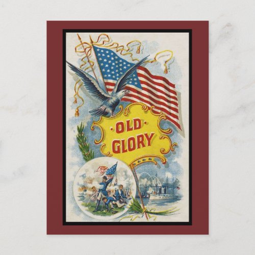 Vintage Old Glory America  Postcard
