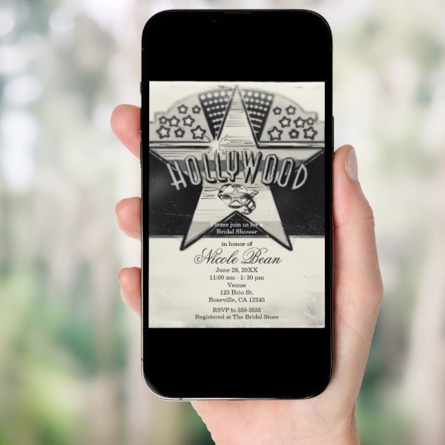 Vintage Old Hollywood Black & White Invitations (Front Digital)