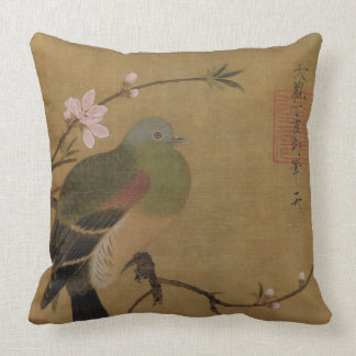 Vintage Old Japanese Painting of A Wild Bird Throw Pillow