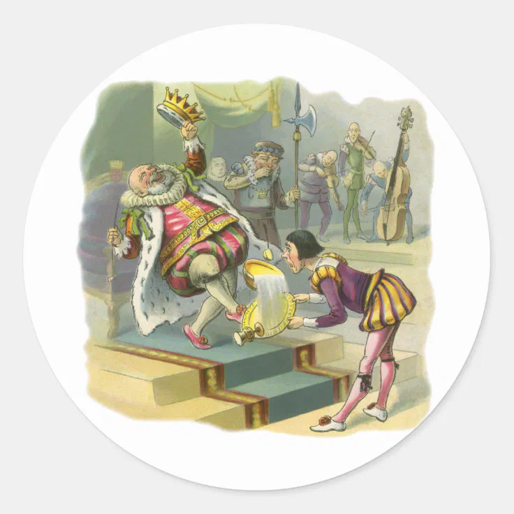 Vintage Old King Cole Nursery Rhyme Poem Song Classic Round Sticker | Zazzle
