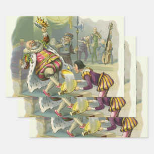 Vintage Old King Cole Nursery Rhyme Poem Song Wrapping Paper Sheets