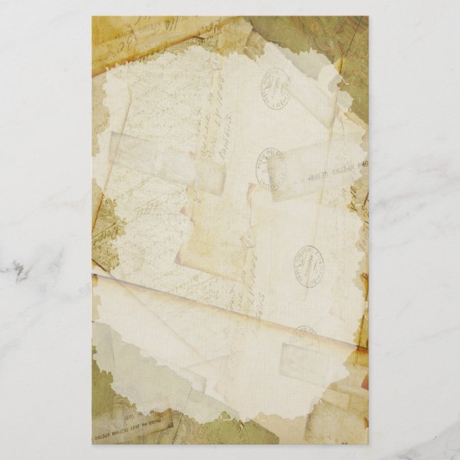 Vintage Old Letters Stationery (Front)