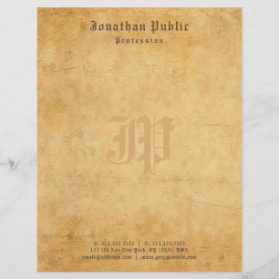 Vintage Old Look Monogrammed Elegant Template Letterhead