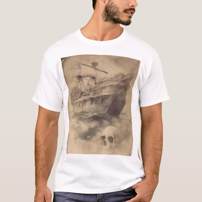 Vintage old lost pirate ship T-Shirt (Front)