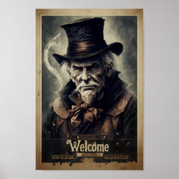 Vintage Old Magician Poster by antique_future at Zazzle