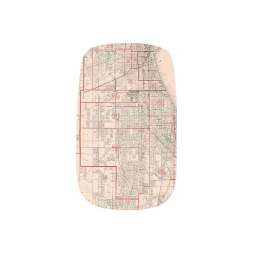 Vintage Old Map of Chicago _ 1893 Minx Nail Art