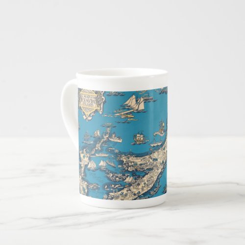 Vintage Old Map of the Bermuda Islands Bone China Mug