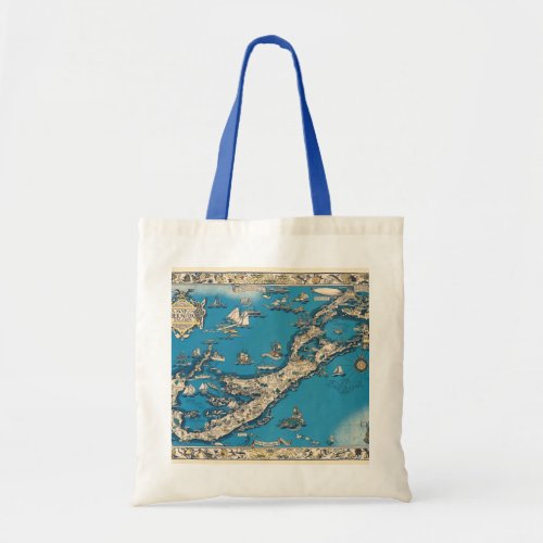 Vintage Old Map of the Bermuda Islands Tote Bag