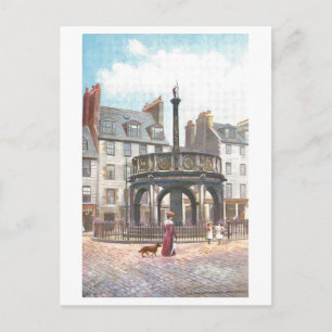 Vintage Old Market Cross, Aberdeen, Scotland, Postcard