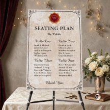Vintage Old Money Parchment Wedding Seating Chart