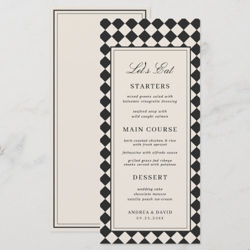 Vintage Old Money Preppy Checkered Retro Wedding
