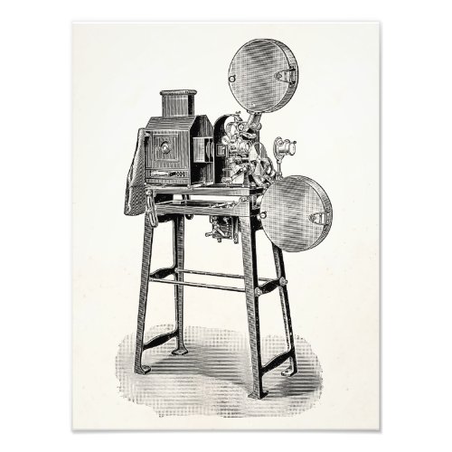 Vintage Old Movie Camera Cinematography Equipment Photo Print