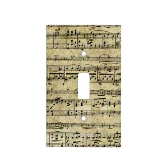 Vintage Old Music Notes Paper Texture Light Switch Cover
