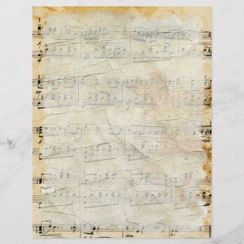 Vintage Old Music  Parchment Letterhead