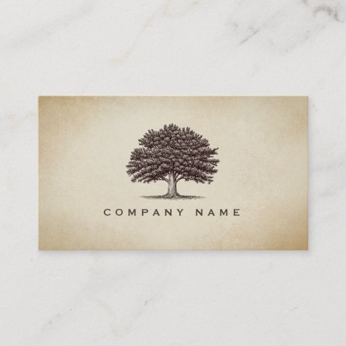 Vintage Old Oak Tree Elegant Business Card 