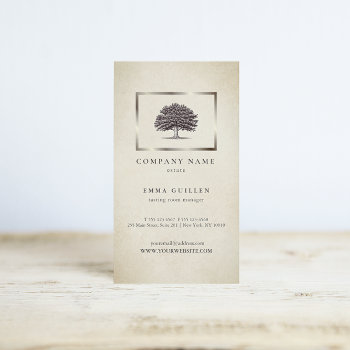 Vintage Old Oak Tree Elegant Business Card by riverme at Zazzle