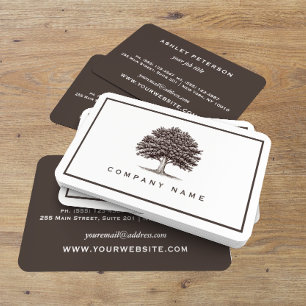 Vintage Old Oak Tree Elegant Business Card IV
