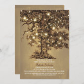 vintage old oak tree rustic cute baby shower invitation (Front/Back)