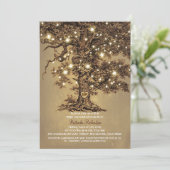 vintage old oak tree rustic cute baby shower invitation (Standing Front)