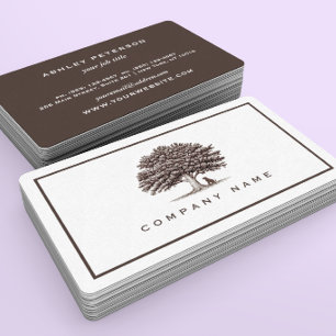 Vintage Old Oak Tree W/a Dog Elegant Business Card