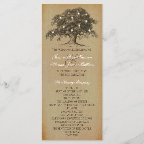 Vintage Old Oak Tree Wedding Collection _ Program