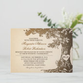 vintage old oak tree wedding invitations (Standing Front)