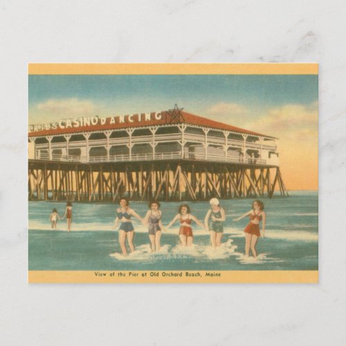 Vintage Old Orchard Beach Main Post Card