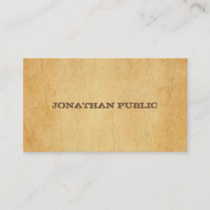Vintage Old Paper Distressed Script Text Elegant Business Card