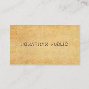 Vintage Old Paper Distressed Script Text Luxurious Business Card