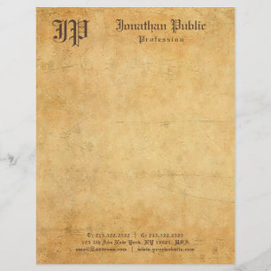 Vintage Old Paper Look Elegant Template Monogram