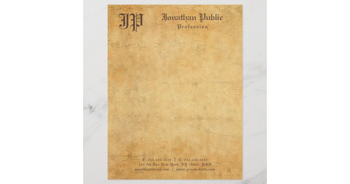 Vintage Old Paper Look Elegant Template Monogram Zazzle Com