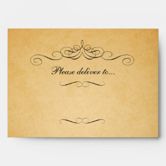 Vintage Old Paper Look Wedding Invitation Envelope