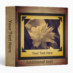 Vintage Old Photo Clematis Flower Personalized 3 Ring Binder