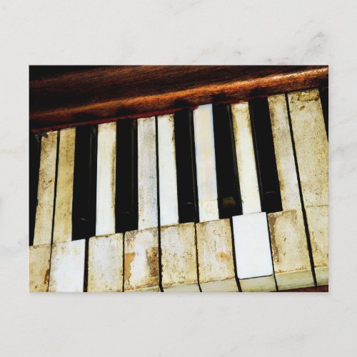 Vintage old piano keys postcard