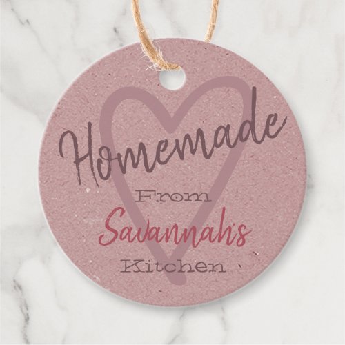 Vintage Old Pink Homemade with Love Kitchen Paper Favor Tags