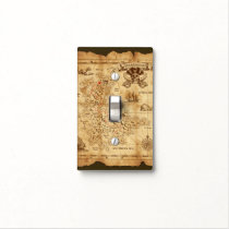 Vintage Old Pirate Treasure Map X Marks the Spot Light Switch Cover