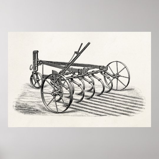 Vintage Old Plows Farm Equipment Agriculture Plow Poster | Zazzle.com