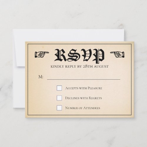 Vintage Old Pointing Hand Fun Humor Custom RSVP  Invitation