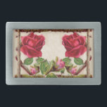 Vintage old rose rustic Victorian Antique Belt Buckle<br><div class="desc">A nature inspired rustic antique rose and twig nature design. This is perfect for wedding invitations and programs,  customizable for your own wedding's details. Part of our rustic nature collection.</div>
