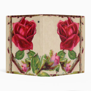 Vintage old rose rustic Victorian Antique Classic Mini Binder