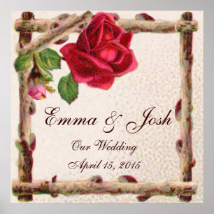 Vintage old rose rustic Victorian Antique Classic Poster